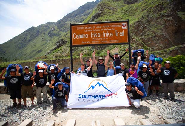 The first point in the Inca trail trek to Machu Picchu