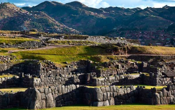 View of terraces of Sacsayhuaman in the cusco adventure tour