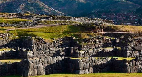 View of terraces of Sacsayhuaman in the cusco adventure tour