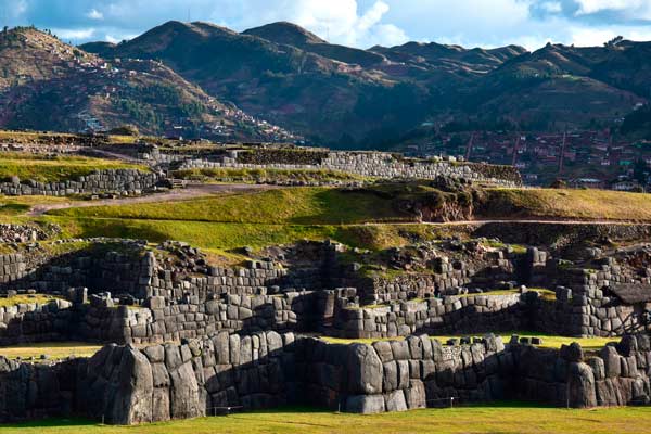 View of terraces of Sacsayhuaman in the cusco adventure tour