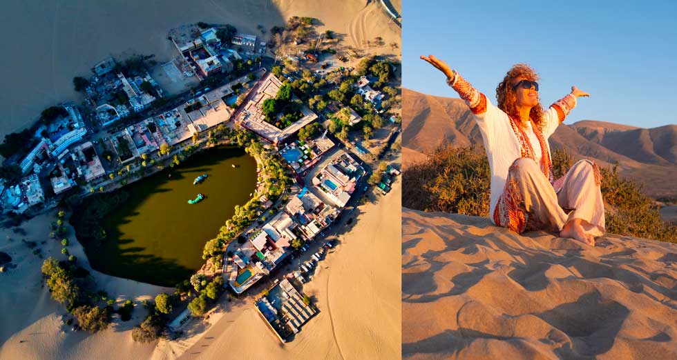 View of the Huacachina in a desert