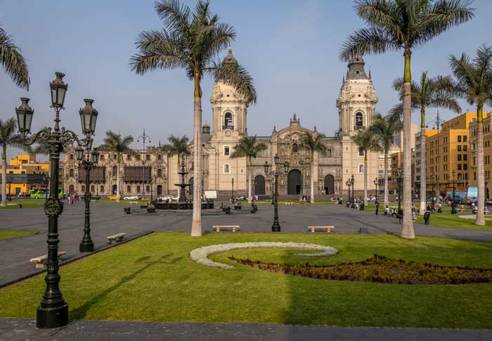 The basilica cathedral-of Lima at plaza mayor