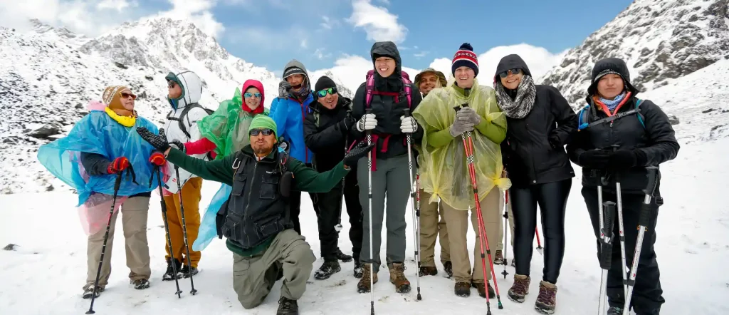 Salkantay Trek to Machu Picchu,Salkantay Trek in Peru showing snow-capped Salkantay Mountain, high-altitude hiking trail, and dramatic Andes scenery leading to Machu Picchu