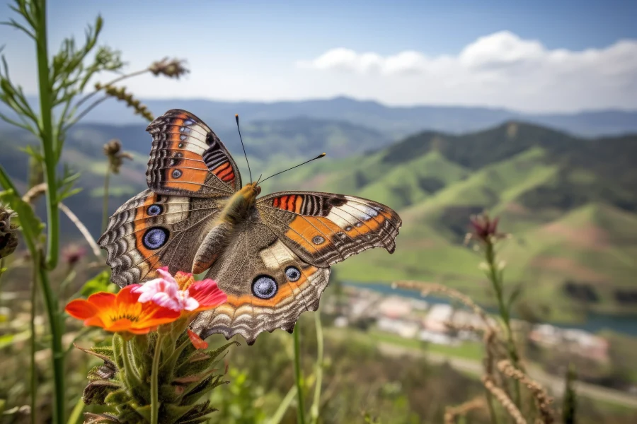 butterfly in machu picchu