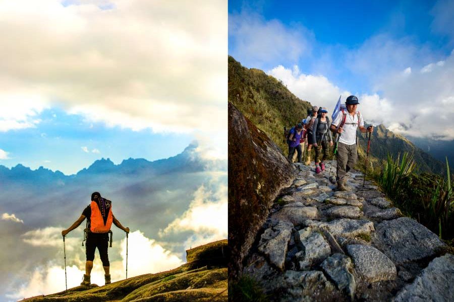 inca trail trek, Hikers walking along the historic Inca Trail through the Andes Mountains, passing ancient Inca ruins and cloud forests on the way to Machu Picchu,
Classic Inca Trail Pricing