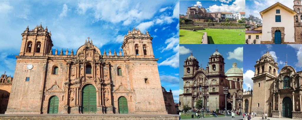 Colonial churches and cathedrals in Cusco including the Cathedral and Coricancha, Peru